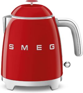 SMEG Mini 50's Retro Style 3 Cup Electric Kettle with Double Wall Anti Slip Base and Water Level Indicator (Red)