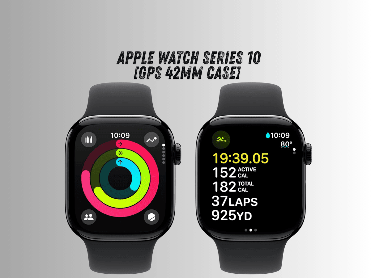 Apple Watch Series 10 [GPS 42mm case] Smartwatch with Jet Black Aluminium Case